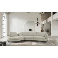 Sofá Chaise Longue de Patas Altas Tapizado en Tela Izquierda QUEEN
