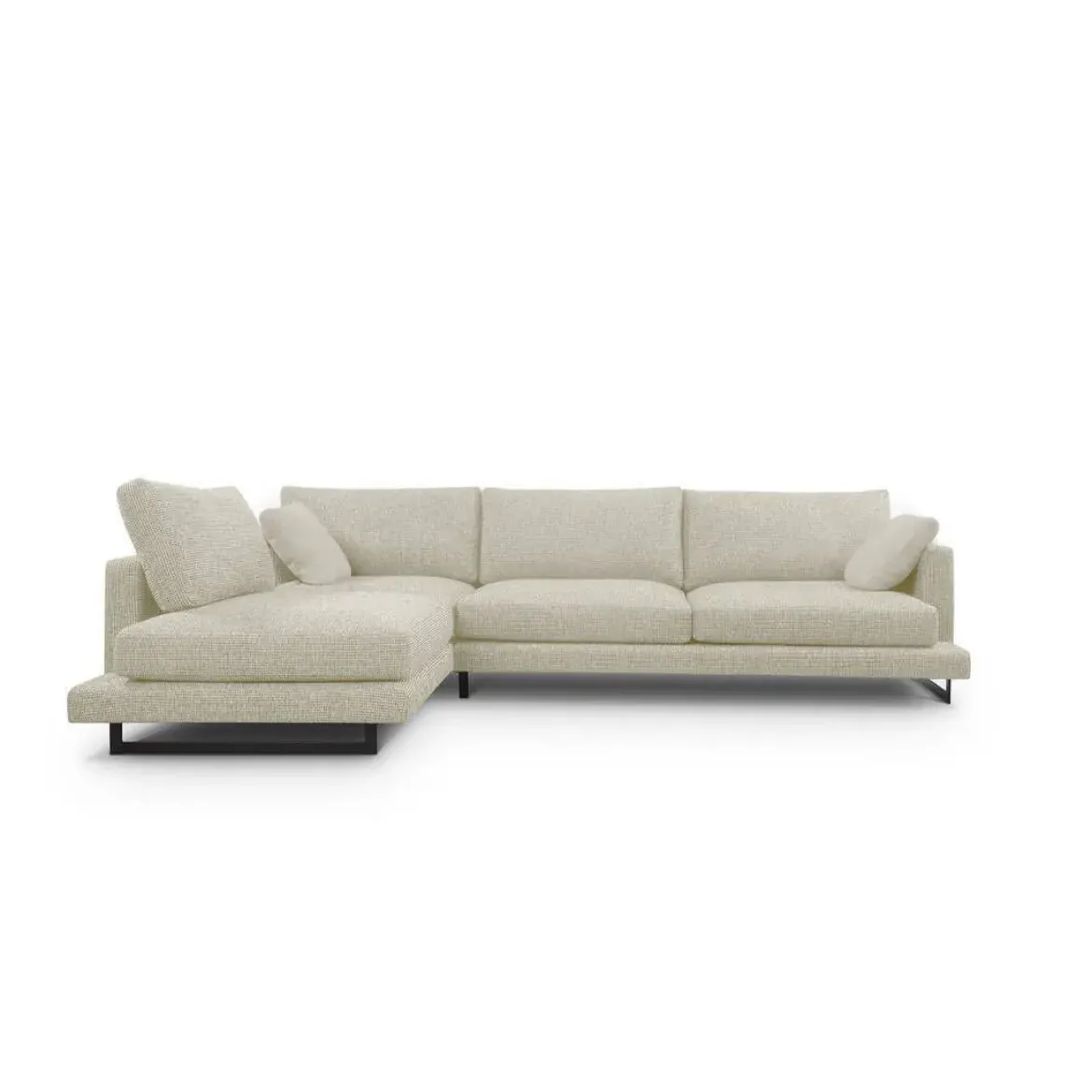 Sofá Chaise Longue de Patas Altas Tapizado en Tela Izquierda QUEEN