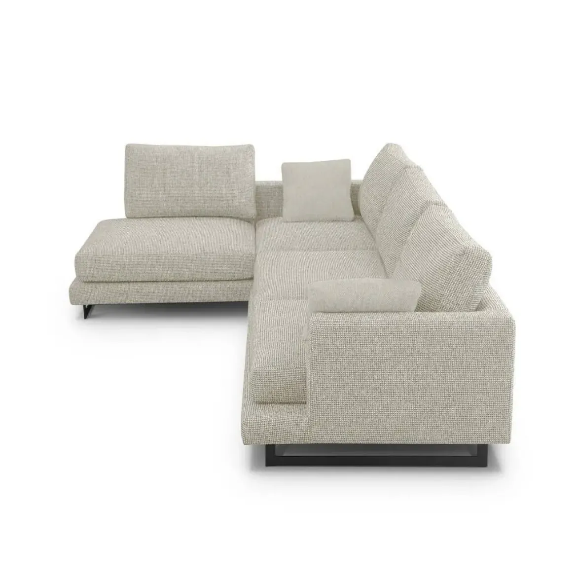 Sofá Chaise Longue de Patas Altas Tapizado en Tela Izquierda QUEEN