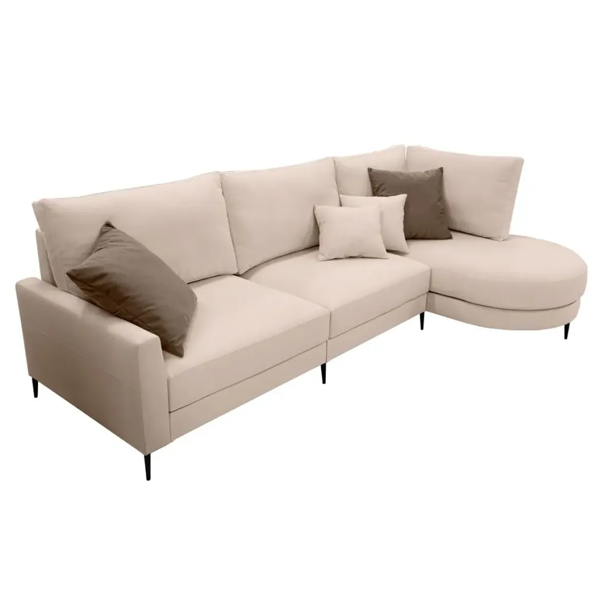 Sofá Chaise Longue Derecha Tapizado en Tela NAPOLI