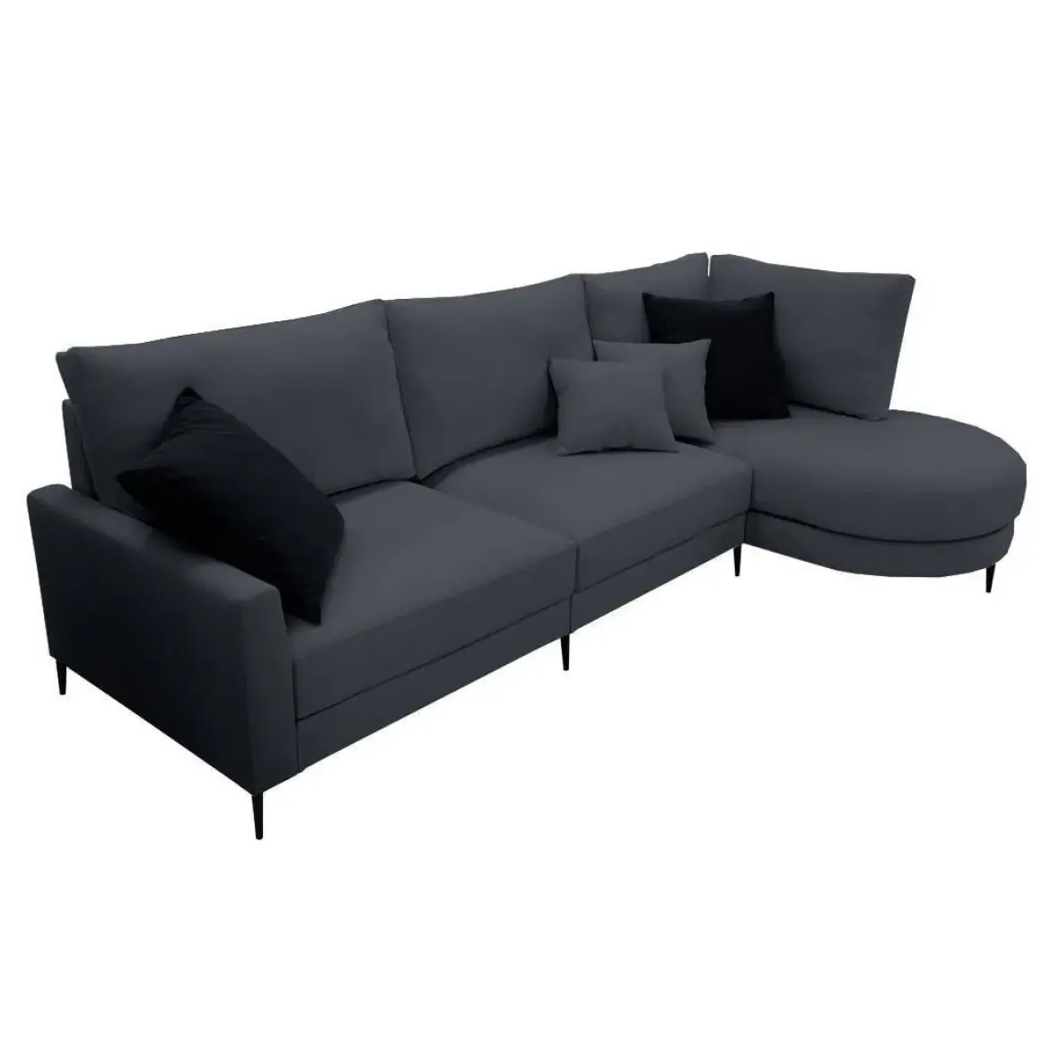 Sofá Chaise Longue Derecha Tapizado en Tela NAPOLI