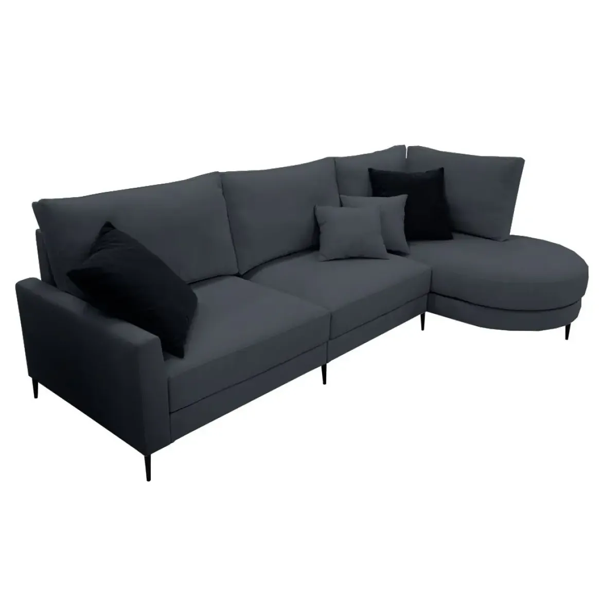 Sofá Chaise Longue Derecha Tapizado en Tela NAPOLI