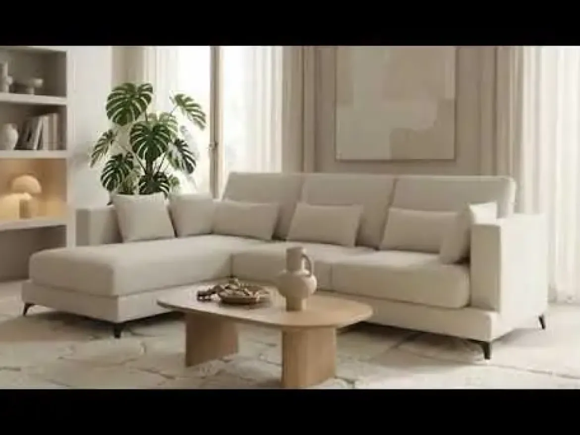Sofá Chaise Longue Derecha Tapizado en Tela VELLA