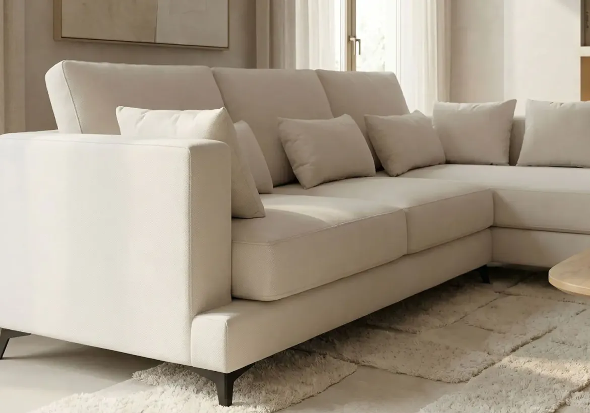 Sofá Chaise Longue Derecha Tapizado en Tela VELLA