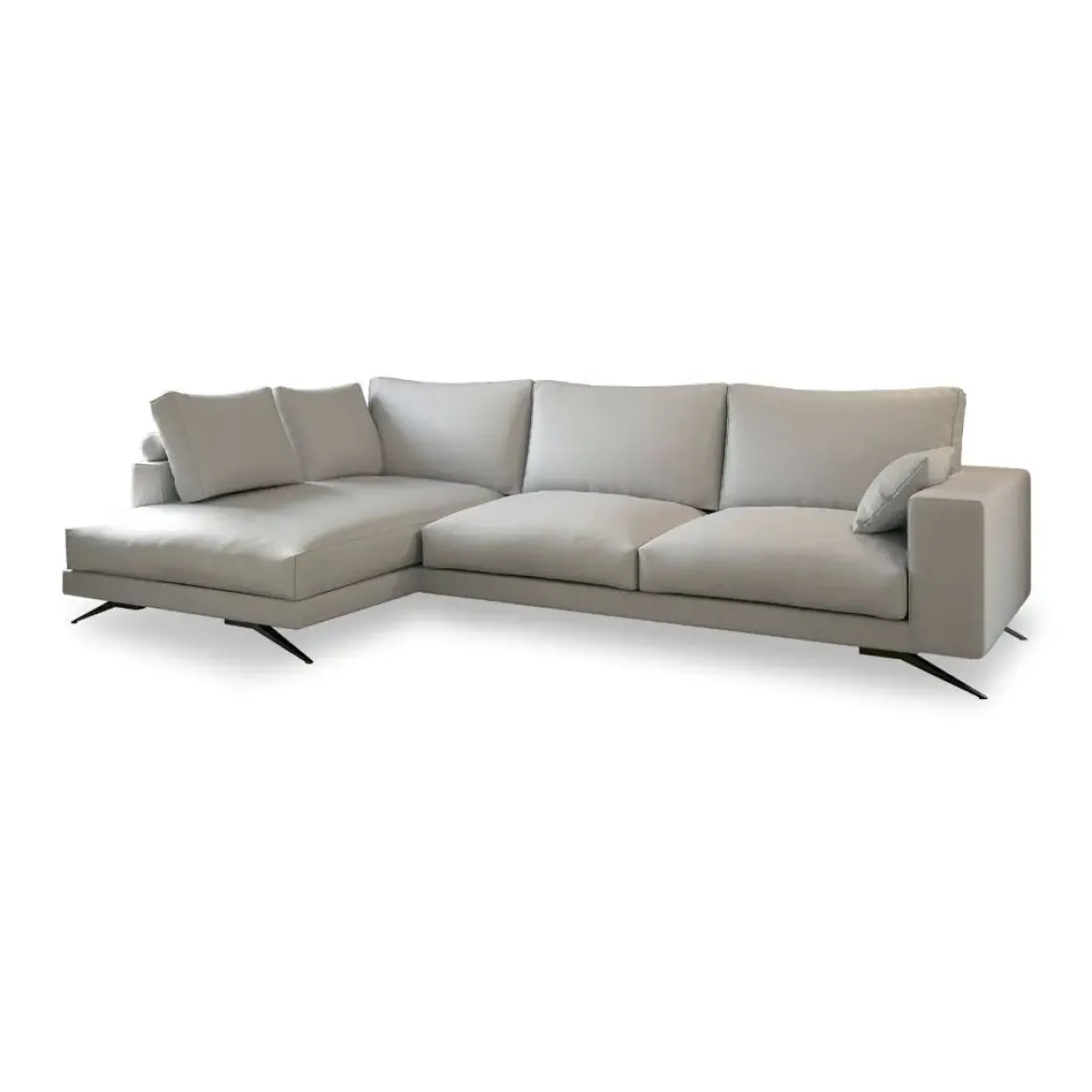 Sofá Chaise Longue Izquierda Tapizado color Blanco Roto MERCURY