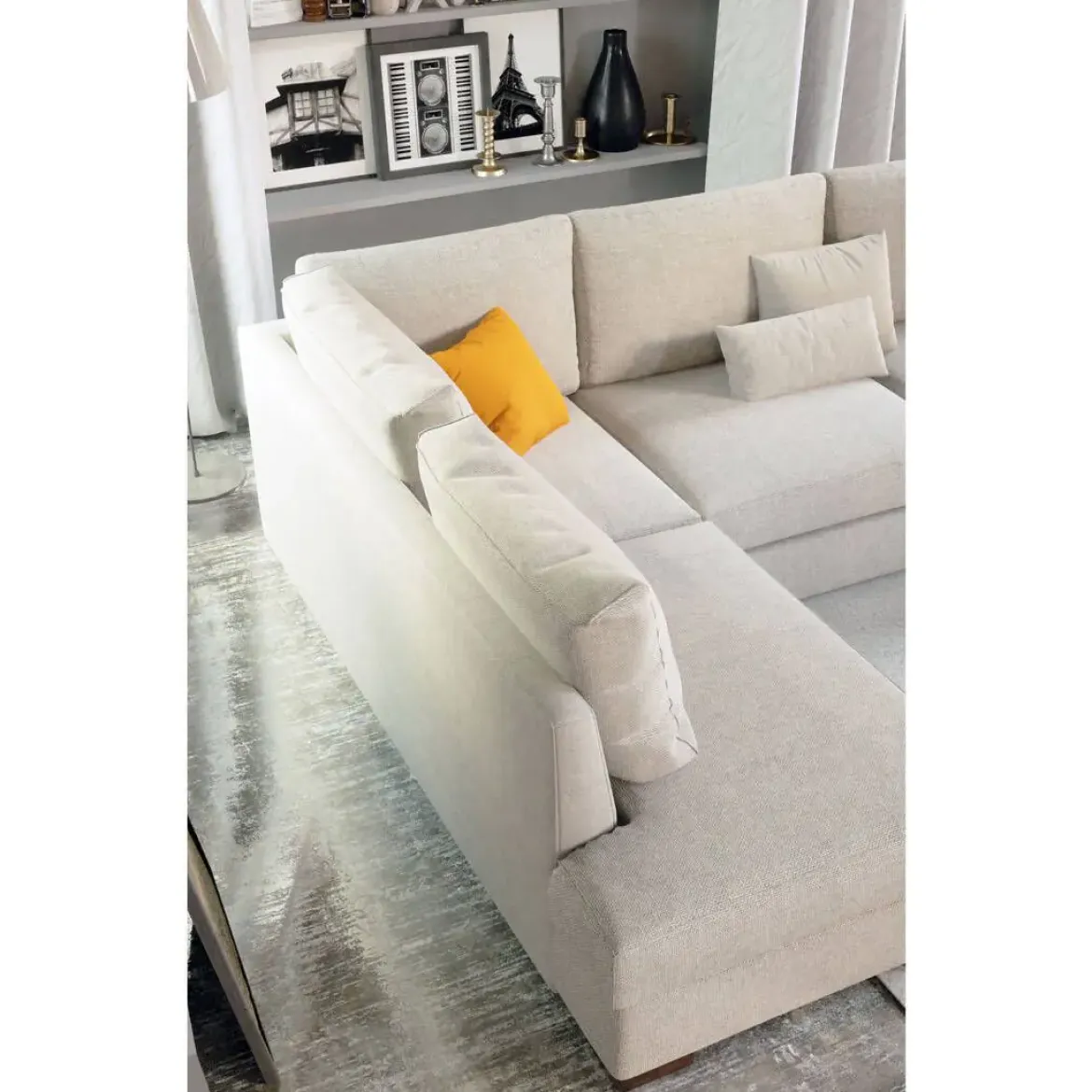 Sofá Chaise Longue Izquierda Tapizado en Tela HORUS