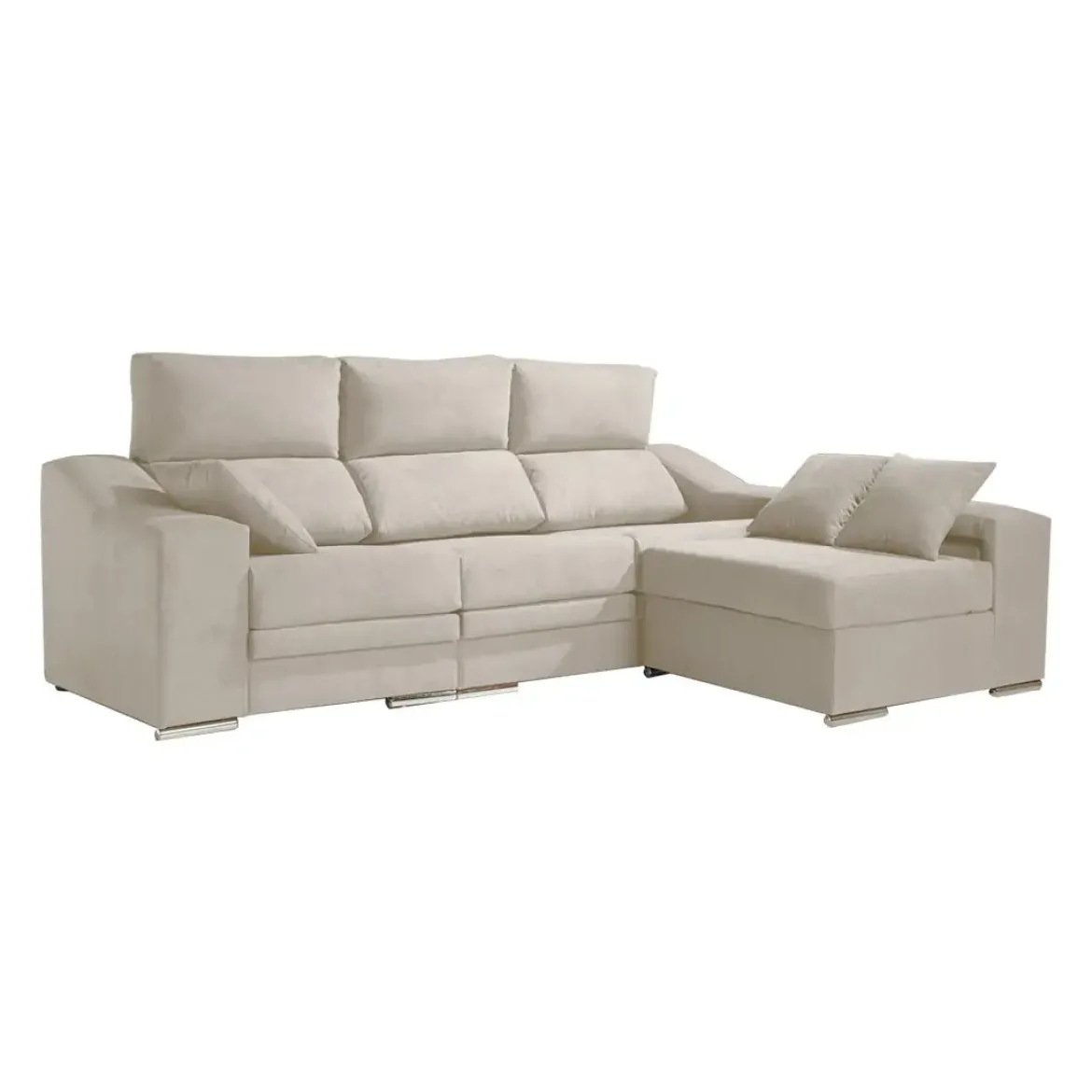 Sofá Chaise Longue Reversible 4 Plazas con Asientos Deslizantes ASIA