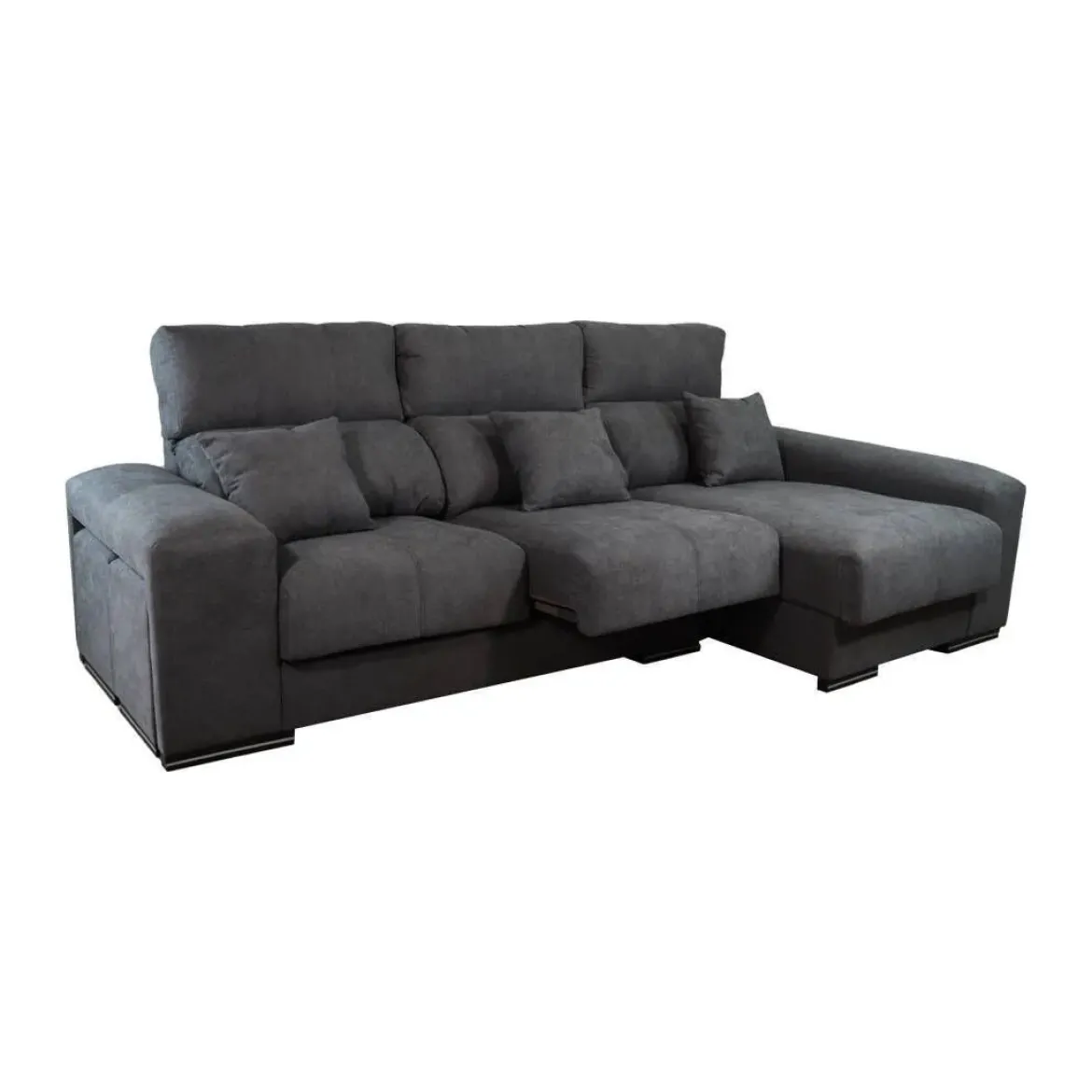 Sofá Chaise Longue Reversible con Arcón más Puff LUANA