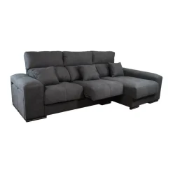 Sofá Chaise Longue Reversible con Arcón más Puff LUANA