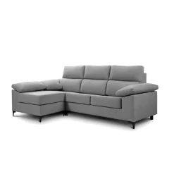 Sofá con Chaiselongue Reversible Tapizado en Tela Green DAMA