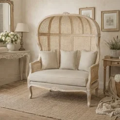 Sofá de 125 cm Madera Natural Enea y Asiento Tapizado MB-223569