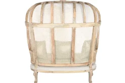Sofá de Madera Enea y Fibra Natural con Asiento Tapizado MB-208798