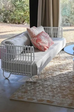 Sofá de Metal y Poliéster Blanco 180 cm MB-209871