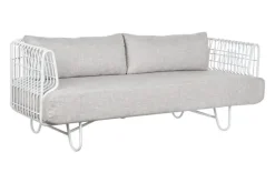 Sofá de Metal y Poliéster Blanco 180 cm MB-209871