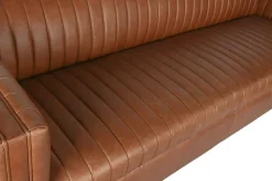 Sofá de Piel 4 Plazas en Color Cognac Estructura Madera MB-221637