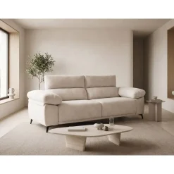 Sofá de 3 Plazas 220 cm con Cabezal Reclinable DANA