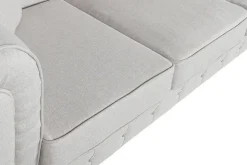 Sofá de 3 Plazas en Poliéster Crema con Estructura de Madera MB-205766