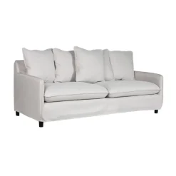 Sofá de 3 Plazas Tapizado en Poliéster Color Beige MB-211732