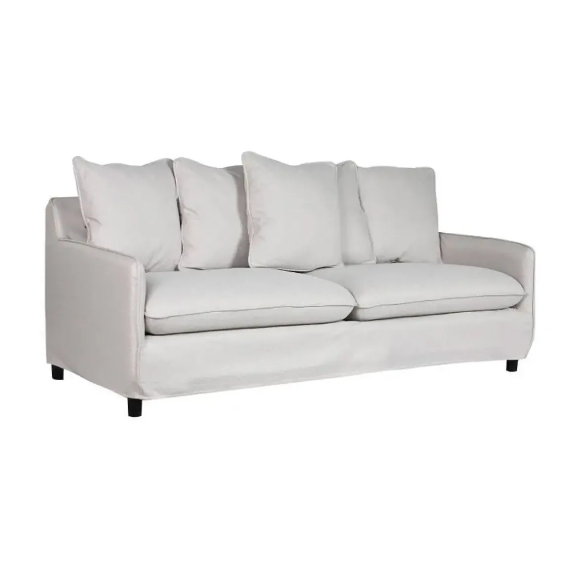 Sofá de 3 Plazas Tapizado en Poliéster Color Beige MB-211732