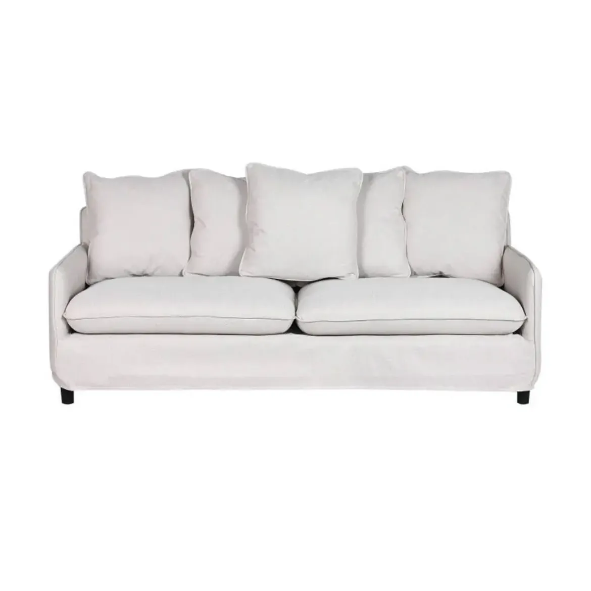 Sofá de 3 Plazas Tapizado en Poliéster Color Beige MB-211732