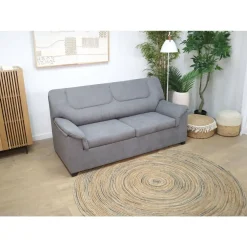 Sofá de 3 Plazas Tapizado en Tejido color Perla YUQUE