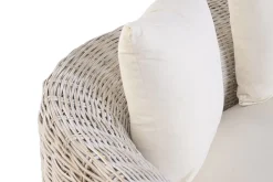 Sofá de Ratán con Cojines de Algodón y Estructura de Madera MB-224100
