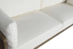 Sofá de Ratán y Madera con Asiento en Poliéster Marrón MB-211719