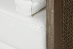 Sofá de Ratán y Madera con Asiento en Poliéster Marrón MB-211719