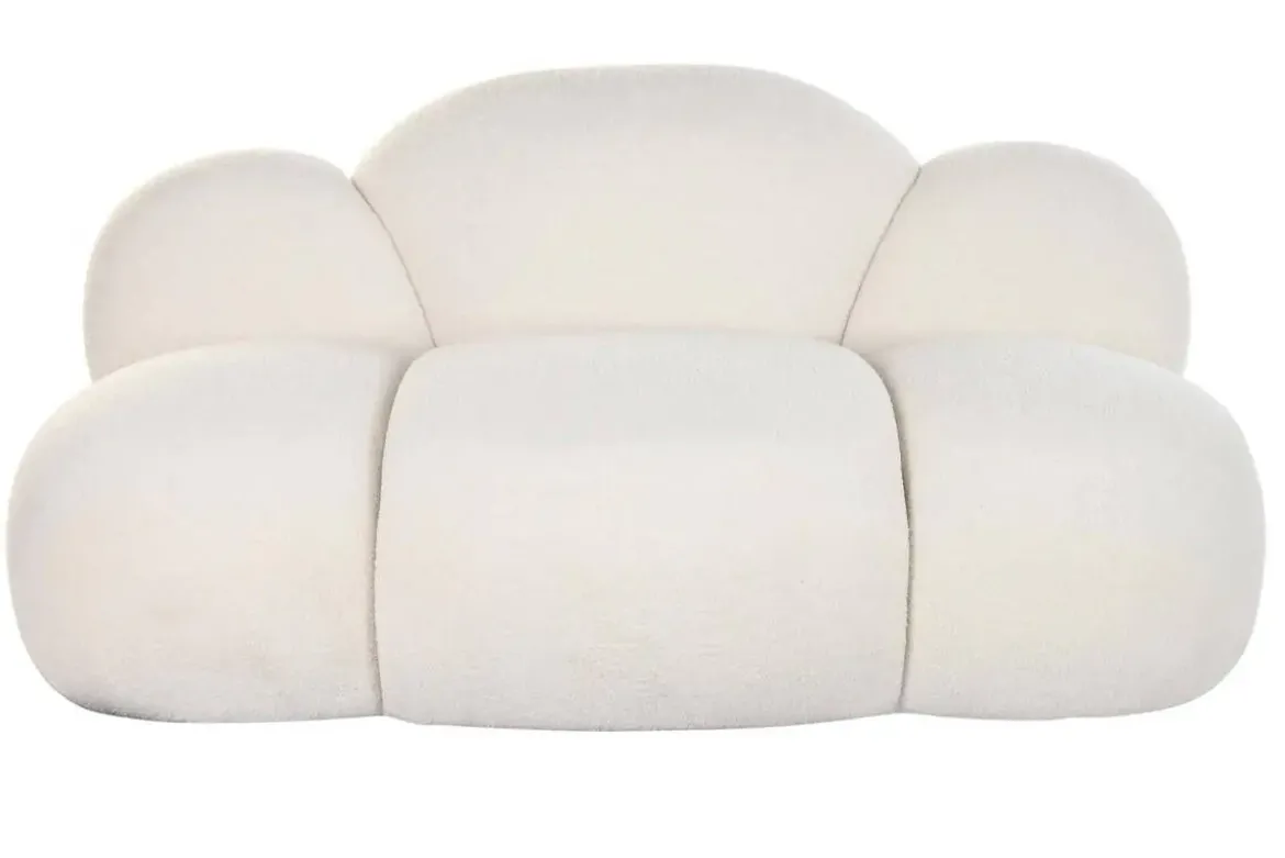 Sofá de Salón en Borreguito Blanco Forma de Nube MB-199962