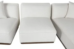 Sofá de Salón en Madera de Hevea Tapizado Crema MB-218995