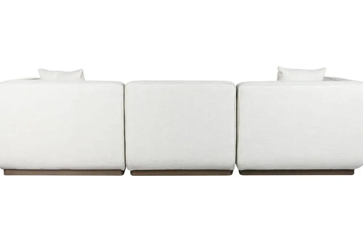 Sofá de Salón en Madera de Hevea Tapizado Crema MB-218995