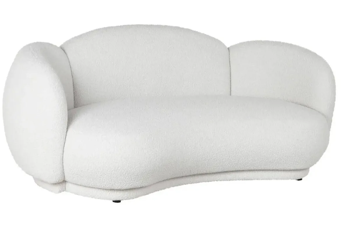 Sofá de Salón Tapizado en Poliéster Blanco Nube MB-217367