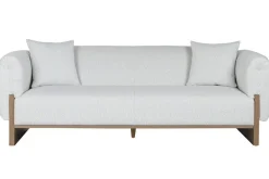 Sofá de Salón Tapizado en Poliéster Gris 220 cm MB-221801