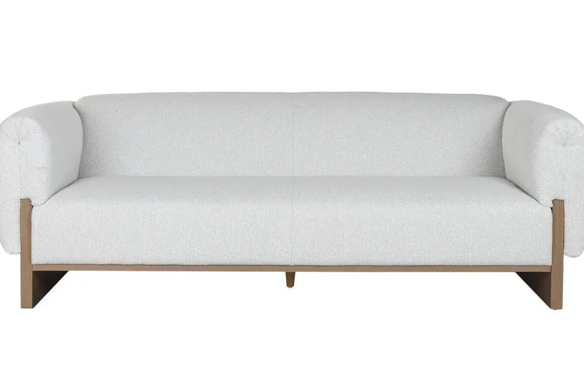 Sofá de Salón Tapizado en Poliéster Gris 220 cm MB-221801