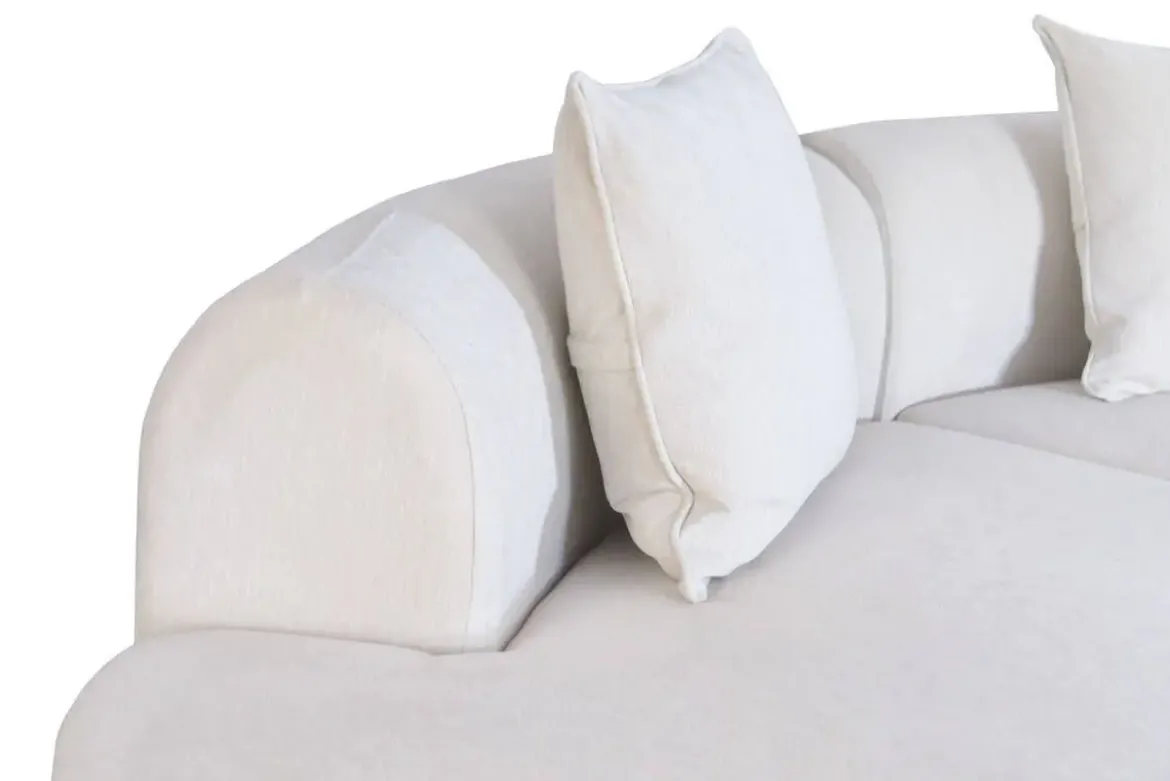 Sofá Modular Curvo de Diseño Orgánico Beige MB-226309
