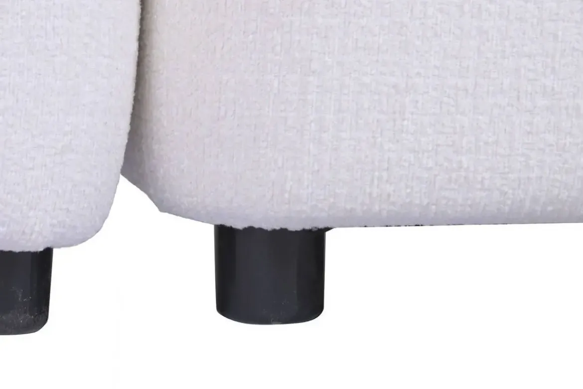 Sofá Modular Curvo Tapizado en Poliéster Blanco MB-225991