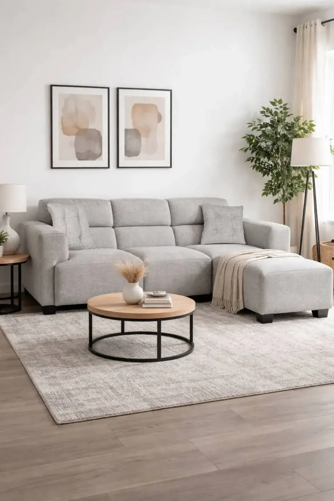 Sofá Modular Tapizado en Poliéster Gris MB-211722