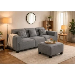 Sofá Modular Tapizado en Poliéster con Estructura de Madera MB-221804