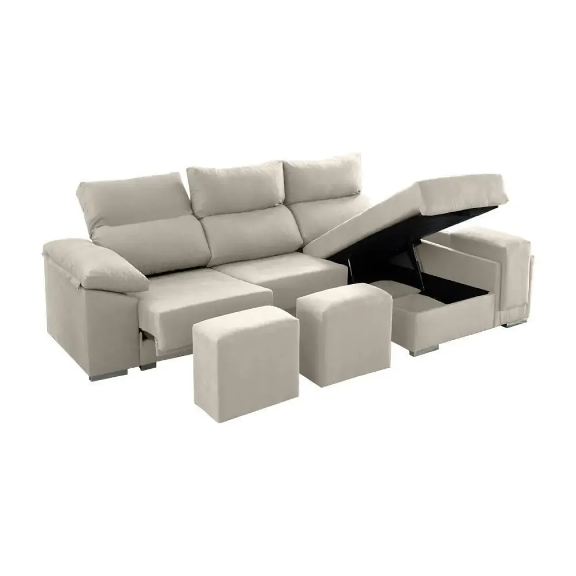 Sofá 2 plazas con Chaise Longue a la derecha Modelo Kenia