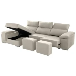Sofá 3 Plazas Deslizante con Chaiselongue Izquierda Modelo Kenia