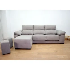 Sofá 3 plazas más Chaiselongue Izquierda Tapizada en Tela Modelo 1300
