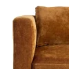 Sofá 2 Plazas Ocre Tejido en Poliéster con Patas de Madera 165 cm 615448