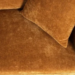 Sofá 2 Plazas Ocre Tejido en Poliéster con Patas de Madera 165 cm 615448