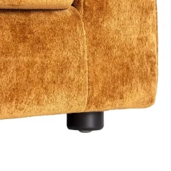 Sofá 3 Plazas Ocre Tejido en Poliéster con Patas de Madera 210 cm 615449