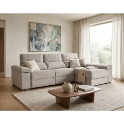 Sofá 3 Plazas Relax con Chaise Longue Derecha 304 cm VENUS