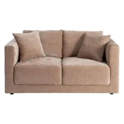 Sofá 2 Plazas Taupe Tejido en Poliéster con Patas de Madera 165 cm 615446