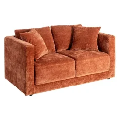Sofá 2 Plazas Teja Tejido en Poliéster con Patas de Madera 165 cm 615450