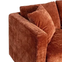 Sofá 2 Plazas Teja Tejido en Poliéster con Patas de Madera 165 cm 615450