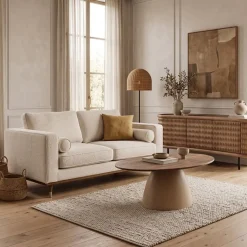 Sofá 2 Plazas Tejido 172 cm Color Beige 614710