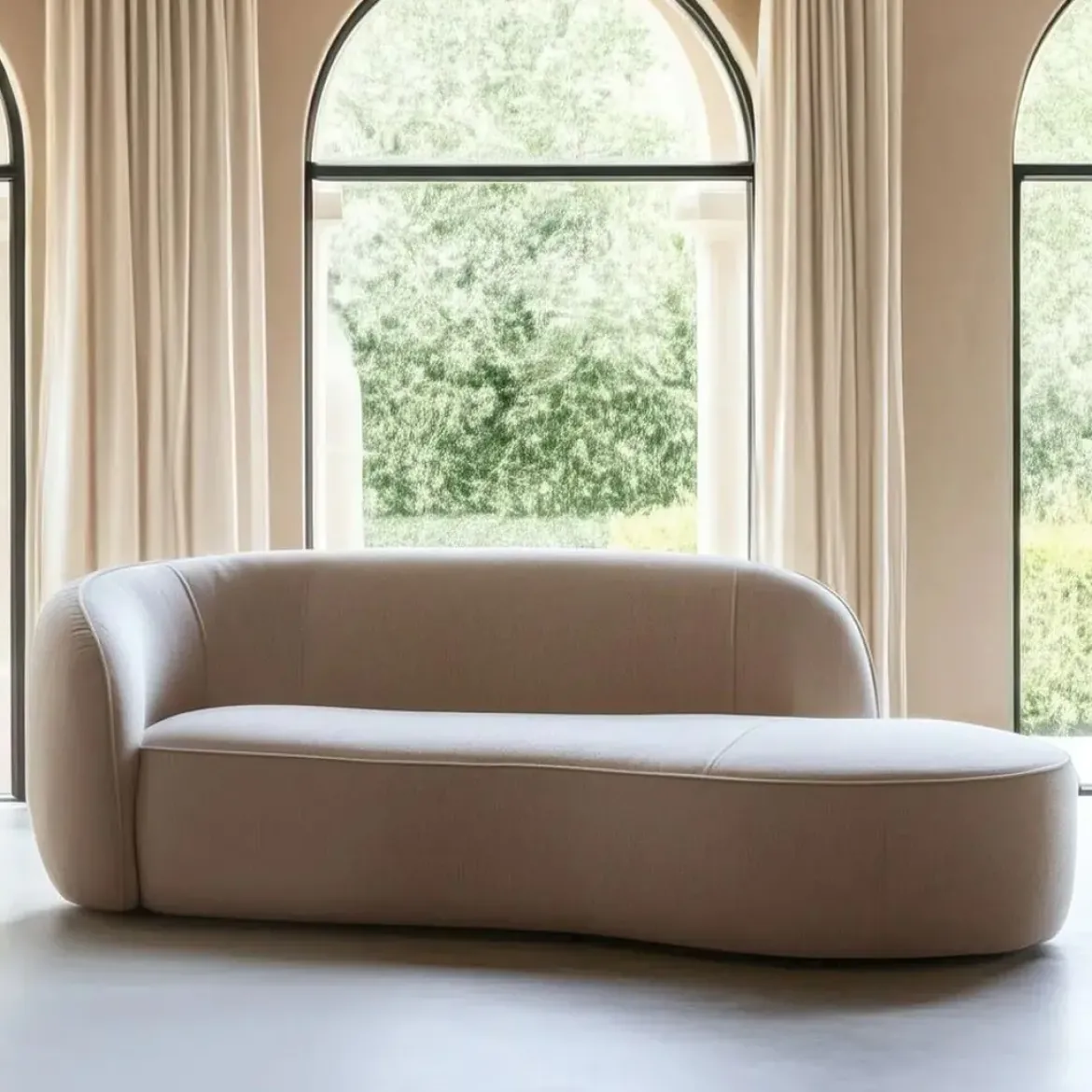 Sofá 3 Plazas Tejido-Madera 229 cm Color Beige 614160